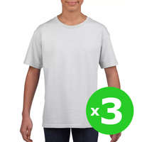 Gildan Csomag akciós póló (min. 3 db) Gyerek póló Gildan GIB64000 Softstyle Youth T-Shirt -XS, White