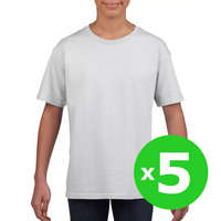 Gildan Csomag akciós póló (min. 5 db) Gyerek póló Gildan GIB64000 Softstyle Youth T-Shirt -XS, White