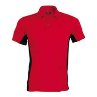 Kariban Férfi galléros póló Kariban KA232 Flag - Short-Sleeved Two-Tone polo Shirt -2XL, Red/Black