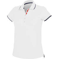 Kariban Női galléros póló Kariban KA252 Ladies&#039; Short-Sleeved piqué Knit polo Shirt -M, White/Navy
