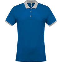 Kariban Férfi galléros póló Kariban KA258 Men&#039;S Two-Tone piqué polo Shirt -M, Light Royal Blue/Oxford Grey