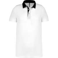 Kariban Férfi galléros póló Kariban KA260 Men&#039;S Two-Tone Jersey polo Shirt -L, White/Navy