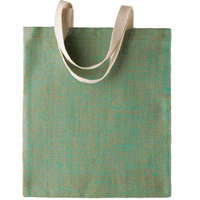 Kimood Uniszex táska Kimood KI0226 100% natural Yarn Dyed Jute Bag -Egy méret, Natural/Water Green