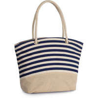 Kimood Női táska Kimood KI0283 Jute Canvas Duffel Shopping Bag -Egy méret, Natural/Navy