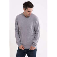 Legend World Wide Férfi Legend World Wide LW9133 Men’S v-neck Fine Gauge Cotton pullover -L, Light Melange Grey