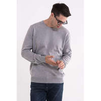 Legend World Wide Férfi Legend World Wide LW9188 Men’S Crew neck Fine Gauge Cotton pullover -S, Light Melange Grey