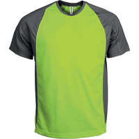 Proact Férfi póló Proact PA467 Two-Tone Short-Sleeved T-Shirt -S, Lime/Dark Grey