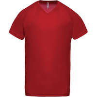 Proact Férfi póló Proact PA476 Men’S v-neck Short Sleeve Sports T-Shirt -XL, Red