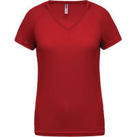 Proact Női póló Proact PA477 Ladies’ v-neck Short Sleeve Sports T-Shirt -XL, Red