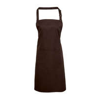 Premier Uniszex, női, férfi zsebes kötény, szakács, pincér Premier PR154 ‘Colours’ Bib Apron With pocket -Egy méret, Brown