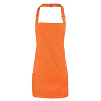 Premier Uniszex, női, férfi kötény, szakács, pincér Premier PR159 Colours Collection’ 2 In 1 Apron -Egy méret, Orange