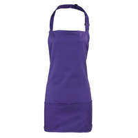 Premier Uniszex, női, férfi kötény, szakács, pincér Premier PR159 Colours Collection’ 2 In 1 Apron -Egy méret, Purple