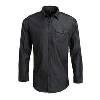 Premier Férfi ing Premier PR222 Men’S Jeans Stitch Denim Shirt -2XL, Black Denim