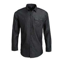 Premier Férfi ing Premier PR222 Men’S Jeans Stitch Denim Shirt -M, Black Denim