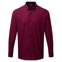 Premier Férfi ing Premier PR252 Maxton&#039; Check Men&#039;S Long Sleeve Shirt -L, Black/Red