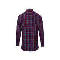 Premier Férfi ing Premier PR256 Sidehill&#039; Check - Men&#039;S Long Sleeve Cotton Shirt -S, Navy/Red