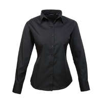 Premier Női Premier PR300 Women&#039;S Long Sleeve poplin Blouse -2XL, Black