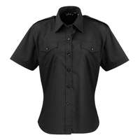 Premier Női blúz Premier PR312 Women&#039;S Short Sleeve pilot Shirt -XL, Black
