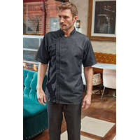 Premier Uniszex kabát Premier PR906 Chef&#039;S Zip-Close Short Sleeve Jacket -2XL, Black Denim