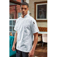 Premier Uniszex kabát Premier PR906 Chef&#039;S Zip-Close Short Sleeve Jacket -M, White