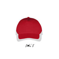 SOL&#039;S Uniszex sapka SOL&#039;S SO00595 Sol&#039;S Booster - 5 panel Contrasted Cap -Egy méret, Red/Black