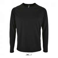 SOL&#039;S Férfi póló SOL&#039;S SO02071 Sol&#039;S Sporty Lsl Men - Long-Sleeve Sports T-Shirt -M, Black