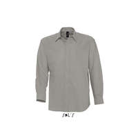 SOL&#039;S Férfi ing SOL&#039;S SO16000 Sol&#039;S Boston - Long Sleeve Oxford Men&#039;S Shirt -M, Silver