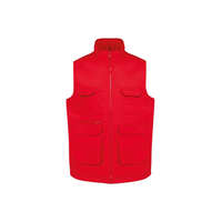 Designed To Work Uniszex mellény Designed To Work WK607 padded Multi-pocket polycotton vest -S, Red