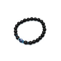 Férfi ásvány karkötő matt és fényes onixból hematittal és szodalittal