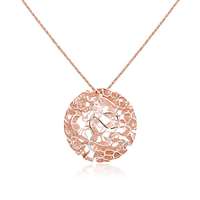 Ezüst Periklis Nyaklánc Áttört Kör Medállal—rosé
