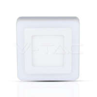 V-Tac CR80 LED panel 12+3W - meleg fehér, négyzet alakú, oldalvilágítós