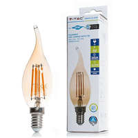 V-Tac LED lámpa E14 (4W/300°) Láng, extra meleg fehér Borostyán