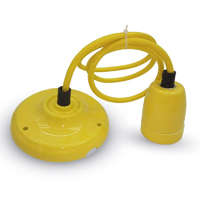 V-Tac Porcelán függeszték (E27)- 1 égős- sárga színű búra színazonos vezetékkel és talppal