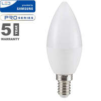 V-Tac LED lámpa E14 (5,5W/200°) gyertya,meleg fehér PRO Samsung