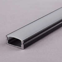 Alu-LED Alumínium profil LED szalaghoz fekete ALP-002 opál búra