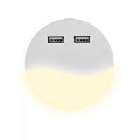 V-Tac Éjszakai irányfény LED lámpa (0.45W - kör) 2db USB csatlakozóval, meleg fehér, Samsung Chip