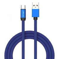 V-Tac Ruby USB - Micro USB pamut-szövetkábel (1 méter) kék - USB 2.0