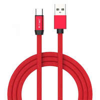 V-Tac Ruby USB - USB-C pamut-szövetkábel (1 méter) piros - USB 2.0