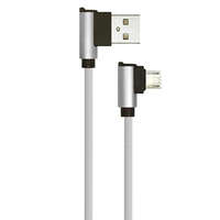V-Tac Diamond L alakú USB - Micro USB nejlon-szövetkábel (1 méter) szürke - USB 2.0