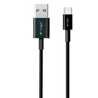 V-Tac Silver USB - USB-C adatkábel, töltőkábel (1 méter) fekete - USB 2.0