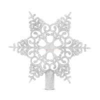  Karácsonyfa csúcsdísz - hópehely alakú - 20 x 20 cm - ezüst