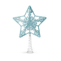  Karácsonyfa csúcsdísz - csillag alakú - 20 x 15 cm - világoskék