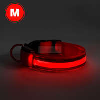 Globiz LED-es nyakörv - akkumulátoros - M méret - piros