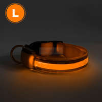 Globiz LED-es nyakörv - akkumulátoros - L méret - narancs