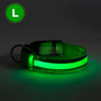 Globiz LED-es nyakörv - akkumulátoros - L méret - zöld