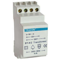 Tracon Biztonsági (csengő) transzformátor 230V / 8-12-24V AC, max.8 VA