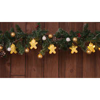 Tracon Karácsonyi LED fényfüzér dekoráció, fém mézeskalács, elemes, 6+18h, 10LED, 3000K, 2xAA