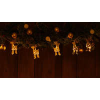 Tracon Karácsonyi LED fényfüzér dekoráció, fém szarvasos, elemes, 6+18h, 10LED, 3000K, 2xAA