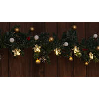 Tracon Karácsonyi LED fényfüzér dekoráció, fém csillagos, elemes, 6+18h, 10LED, 3000K, 2xAA