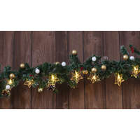 Tracon Karácsonyi LED fényfüzér dekoráció, fém csillag, elemes, 6+18h, 10LED, 3000K, 2xAA